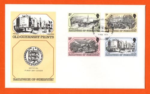 Bailiwick Of Guernsey - FDC - 1978 - Old Guernsey Prints Issue - Official First Day Cover
