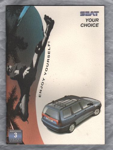 Sales Brochure - `SEAT` Range - circa 1998 - English Language - Unpaginated A4 Sized Brochure