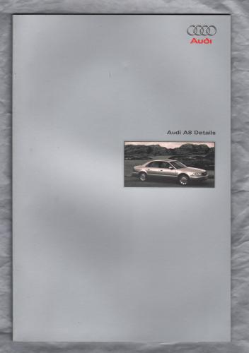 Sales Brochure - `Audi A8 Details` - November 1998 - English Language - Cover to Cover 42 Pages - A4 Sized Brochure