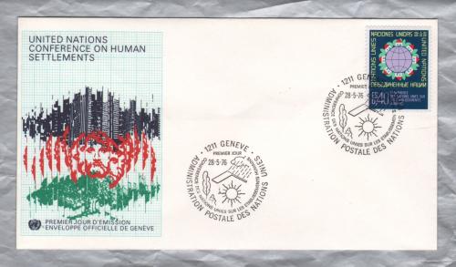 UNITED NATIONS CONFERENCE ON HUMAN SETTLEMENTS - FDC - `Administration Postale Des Nations Unies Geneve 1211 - Premier Jour - 28-5-76` - Postmark 