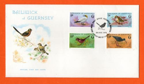 Bailiwick Of Guernsey - FDC - 1978 - Birds Issue  Official First Day Cover