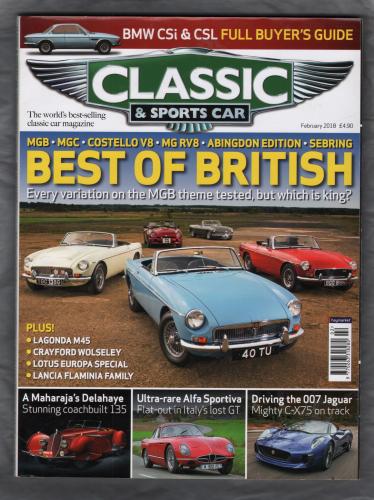 Classic And Sportscar Magazine - February 2018 - Vol.36 No.12 - `Ultra-rare Alfa Sportiva` - Published by Haymarket Magazines Ltd