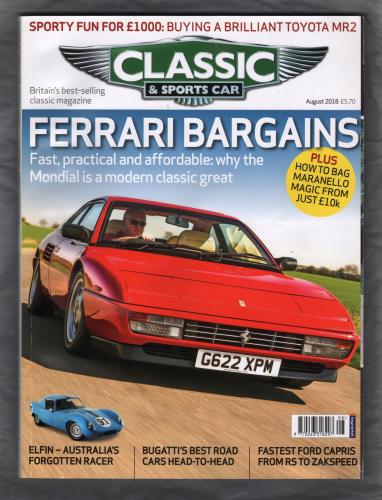 Classic And Sportscar Magazine - August 2018 - Vol.37 No.5 - `ELFIN-Australia`s Forgotten Racer` - Published by Haymarket Magazines Ltd