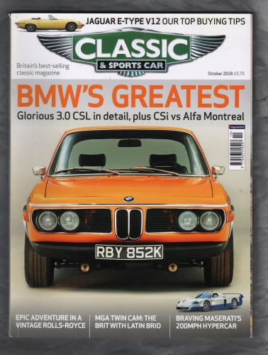 Classic And Sportscar Magazine - October 2018 - Vol.37 No.7 - `BMW`s GREATEST` - Published by Haymarket Magazines Ltd