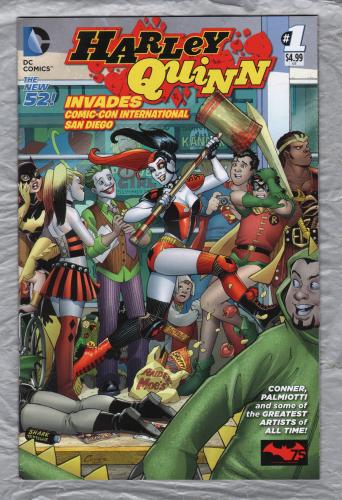 No.1 - `HARLEY QUINN` - `Invades Comic-Con International San Diego` - by Conner/Palmiotti - Illustrated by Various People - September 2014 - Published by DC Comics