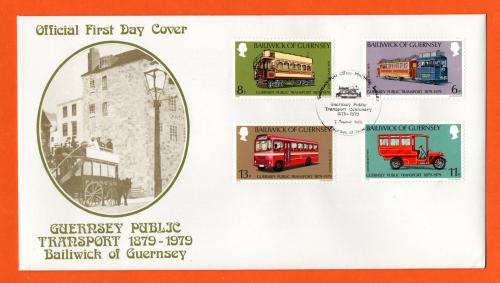 Bailiwick Of Guernsey - FDC - 1979 - Public Transport Issue - Official First Day Cover