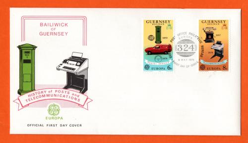 Bailiwick Of Guernsey - FDC - 1979 - Telecommunications Europa Issue - Official First Day Cover