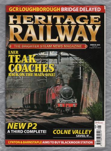 Heritage Railway - No.205 - Jul 30 - Aug 26 2015 - `Hunslet 150 At The Middleton` - Published by Mortons Media Group Ltd