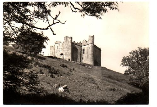 `Weobley Castle, Gower, Glamorgan - View From N.E.` - Postally Unused - Ministry of Works Postcard.