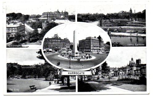 `Harrogate` - Multiview - Postally Used - Ilkley 17 June 1953 Yorkshire Postmark with Slogan - J.Salmon Ltd Postcard