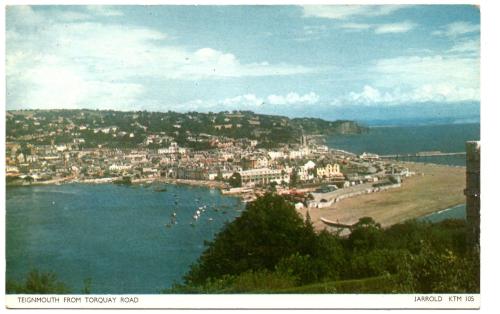 `Teignmouth From Torquay Road` - Postally Used - Teignmouth 14 September 1953 Postmark - Jarrold & Sons Postcard.