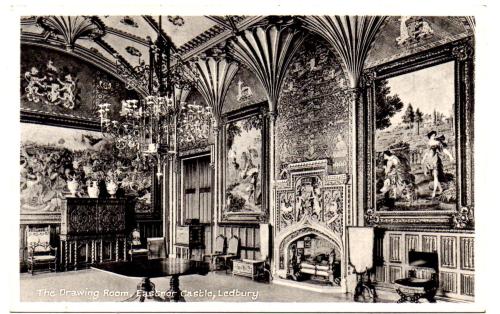 `The Drawing Room, Eastnor Castle, Ledbury` - Herefordshire - Postally Unused - Tilley & Son Ltd Postcard.