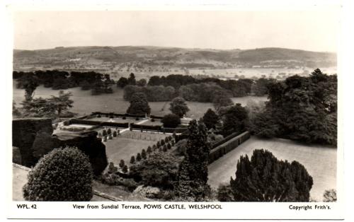 `WPL 42 View from Sundial Terrace, Powis Castle, Welshpool` - Postally Unused - Frith`s Postcard.
