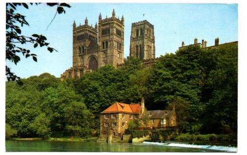 `The Cathedral and River Wear, Durham` - Postally Used - Sunderland (Bridge) 19 July 1966 Durham Postmark with Slogan - Real Photograph Postcard.