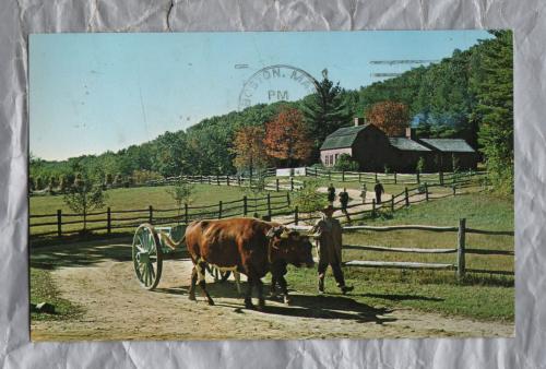 `The Pliny Freeman Farmhouse, Old Sturbridge Village` - Postally Used - Boston ???? Postmark - Walter H. Miller & Co. Postcard