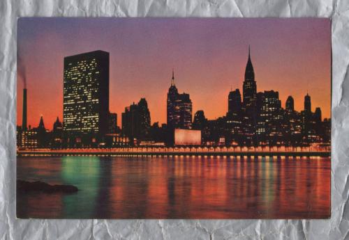 `United States - The New York Skyline`- Postally Unused - Pan American World Airways Postcard