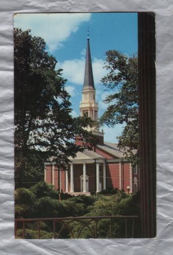`Annie Merner Chapel, MacMurray College`- Jacksonville, Illinois - Postally Used - Jacksonville May 17 1959 Postmark - Billy Wade Postcard