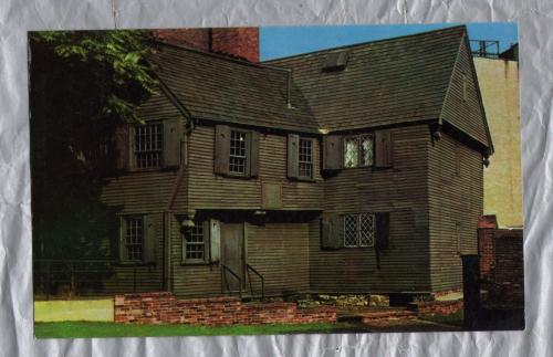 `Court Yard View Of Paul Revere House, North Square, Boston` - Postally Unused - The Paul Revere House Postcard