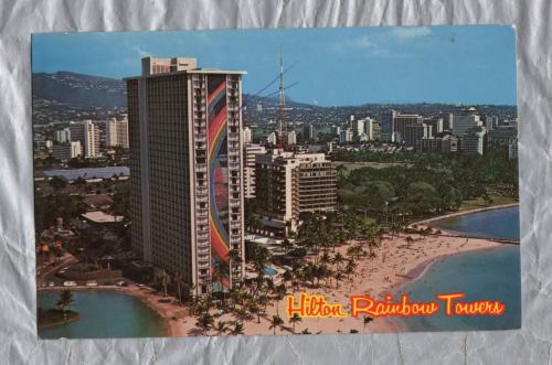 `Hilton Rainbow Tower` - Hilton Hawaiian Village - Postally Used - Honolulu February 17  197? - Mike Roberts Postcard