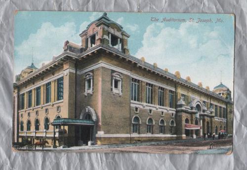 `The Auditorium, St Joseph, Mo` - Postally Unused - Webb-Freyschlag Merchantile Co. Postcard