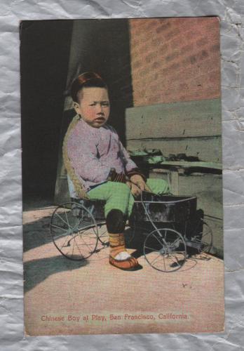 `V219 Chinese Boy At Play, San Francisco, California` - Postally Unused - Newman Postcard Co. Postcard
