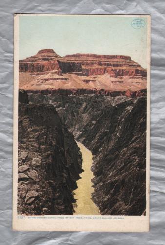 `6327 Down Granite From Bright Angel Trail, Grand Canyon, Arizona` - Postally Unused - Detroit Publishing Co. Postcard