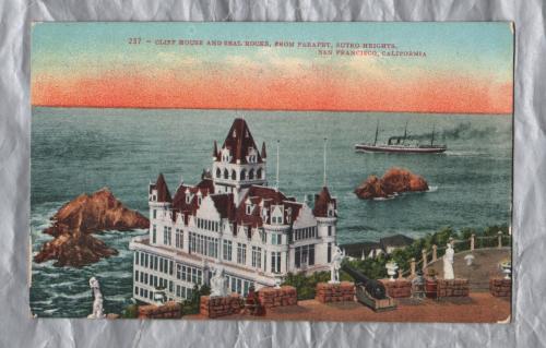 `237 - Cliff House And Seal Rocks, From Parapet, Sutro Heights, San Francisco, California` - Postally Unused - Edward H.Mitchell Postcard