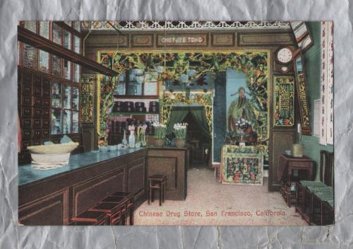 `V222 Chinese Drug Store, San Francisco, California` - Postally Unused - Newman Post Card Co. Postcard